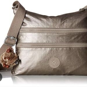 Kipling Shimmering Taupe Crossbody Bag